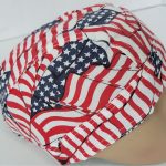 HEADWRAP, TOSSED AMERICAN FLAG